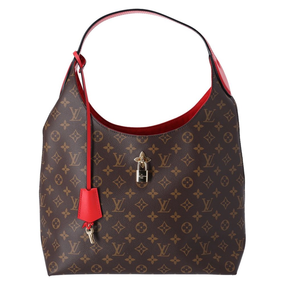 Louis Vuitton M43630 Flower Hobo Shoulder Bag Brown Monogram Red - Picture 12 of 16